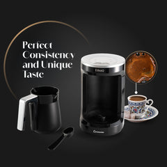 Ceremona Turkish Coffee Maker - 1 to 4 Cup Brewing Capacity - Black