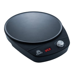 ETHNIQ 16" Electric Injera Maker - Griddle for Crepe, Lefse, Mogogo, Mitad, Pancake - Adjustable Heat Control with Digital Screen - Non-Stackable Surface - Even Heat Distribution
