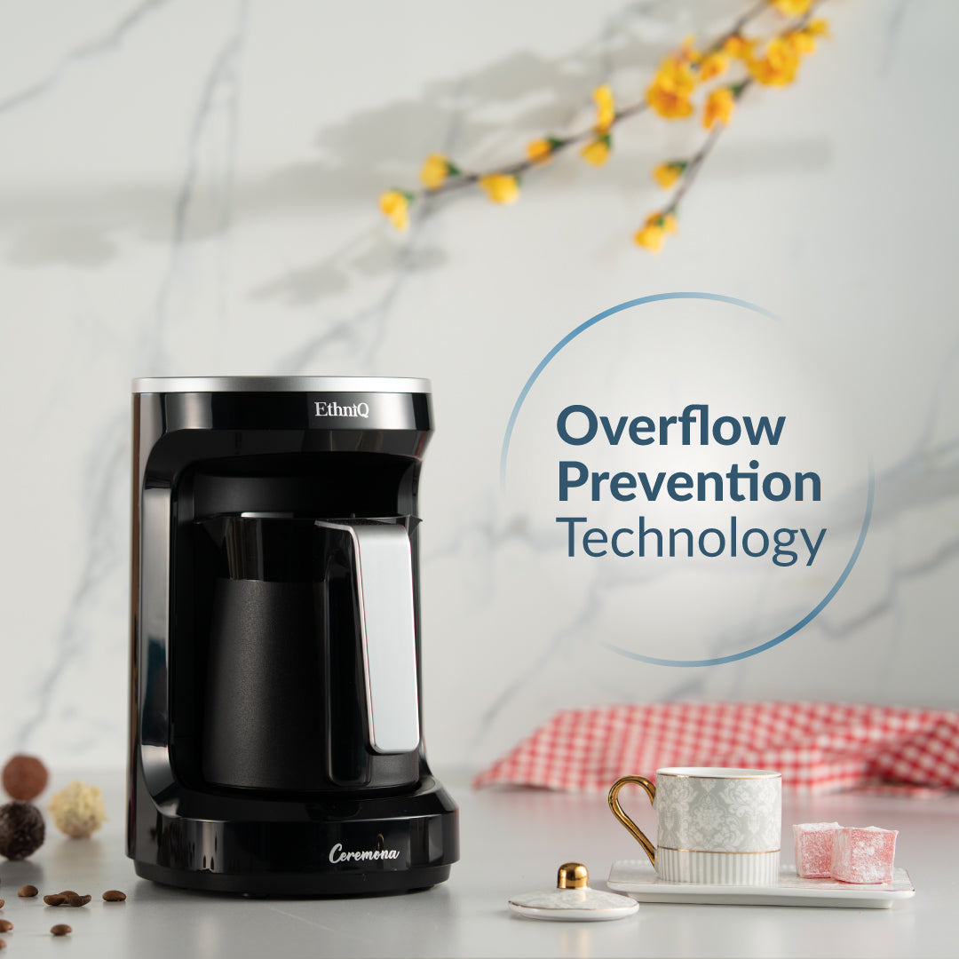 Ceremona Turkish Coffee Maker - 1 to 4 Cup Brewing Capacity -  Black