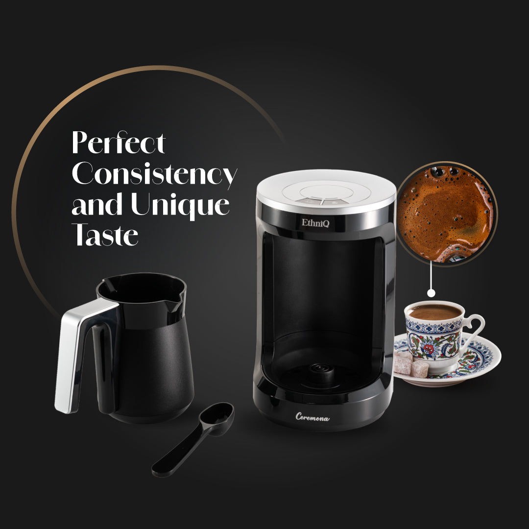 Ceremona Turkish Coffee Maker - 1 to 4 Cup Brewing Capacity -  Black