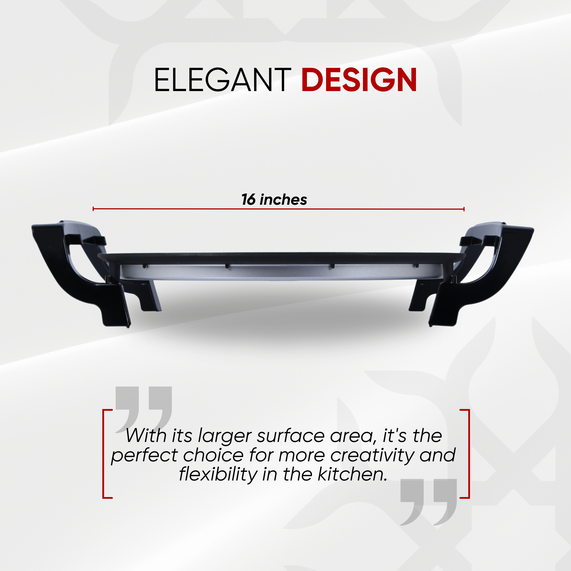ETHNIQ 16" Electric Griddle for Injera Crepe, Lefse, Mogogo, Mitad, Pancake Maker - Adjustable Heat Control with Digital Screen - Non-Stackable Surface - Even Heat Distribution
