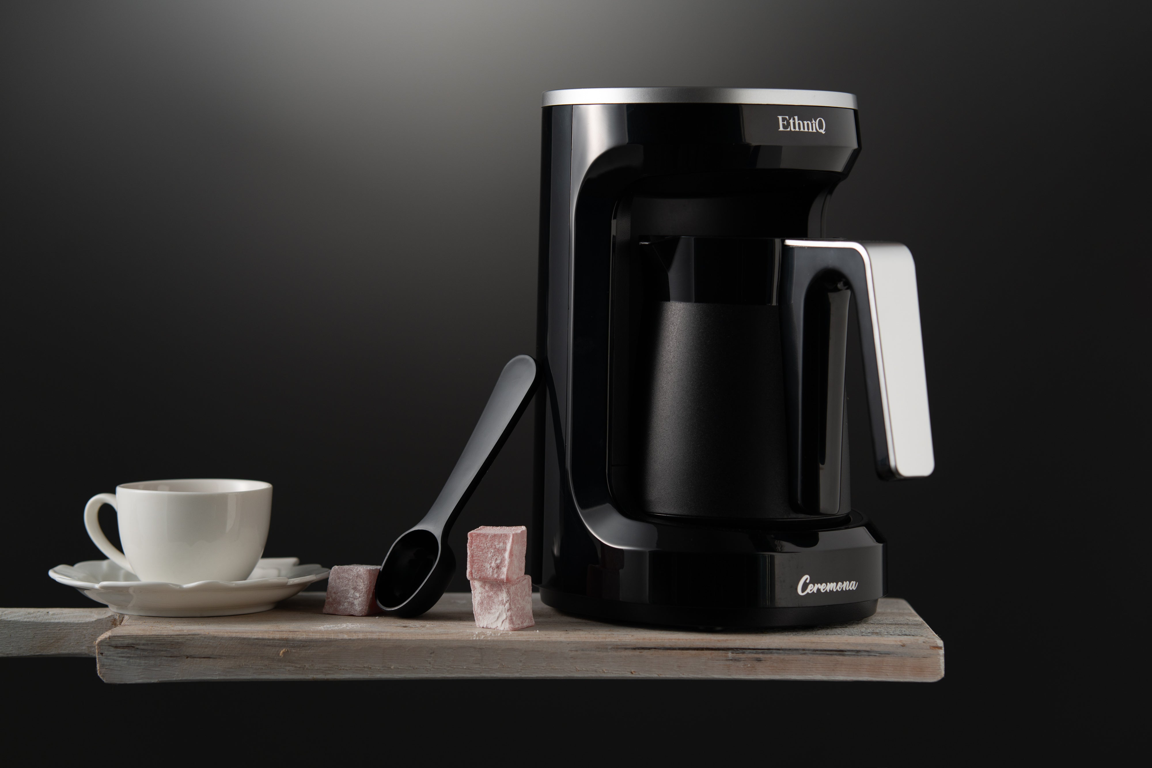 Ceremona Turkish Coffee Maker - 1 to 4 Cup Brewing Capacity -  Black