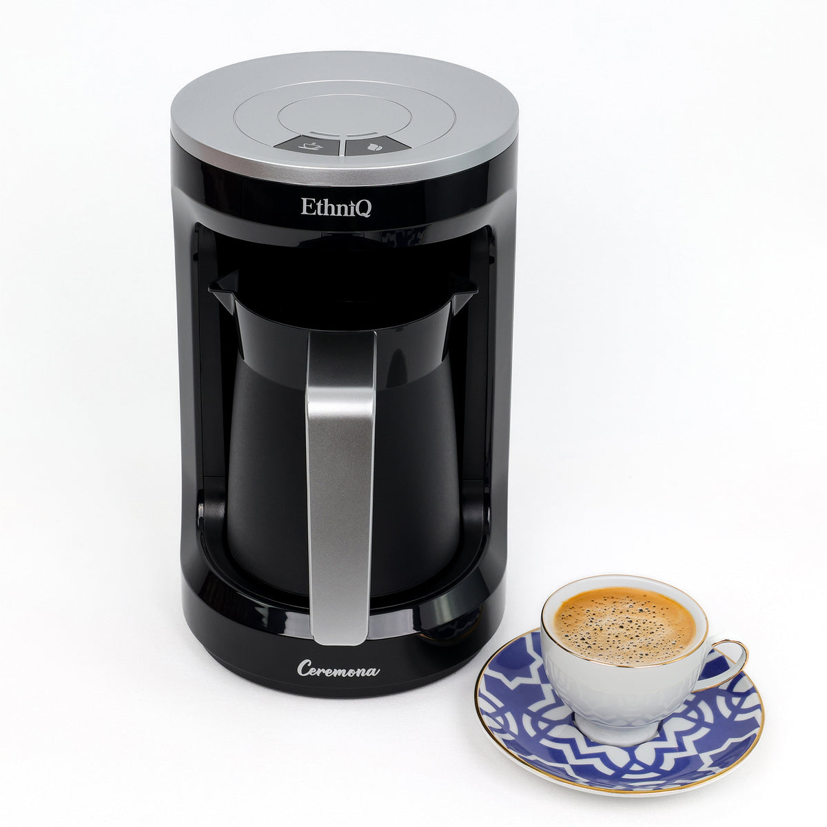 Ceremona Turkish Coffee Maker - 1 to 4 Cup Brewing Capacity -  Black