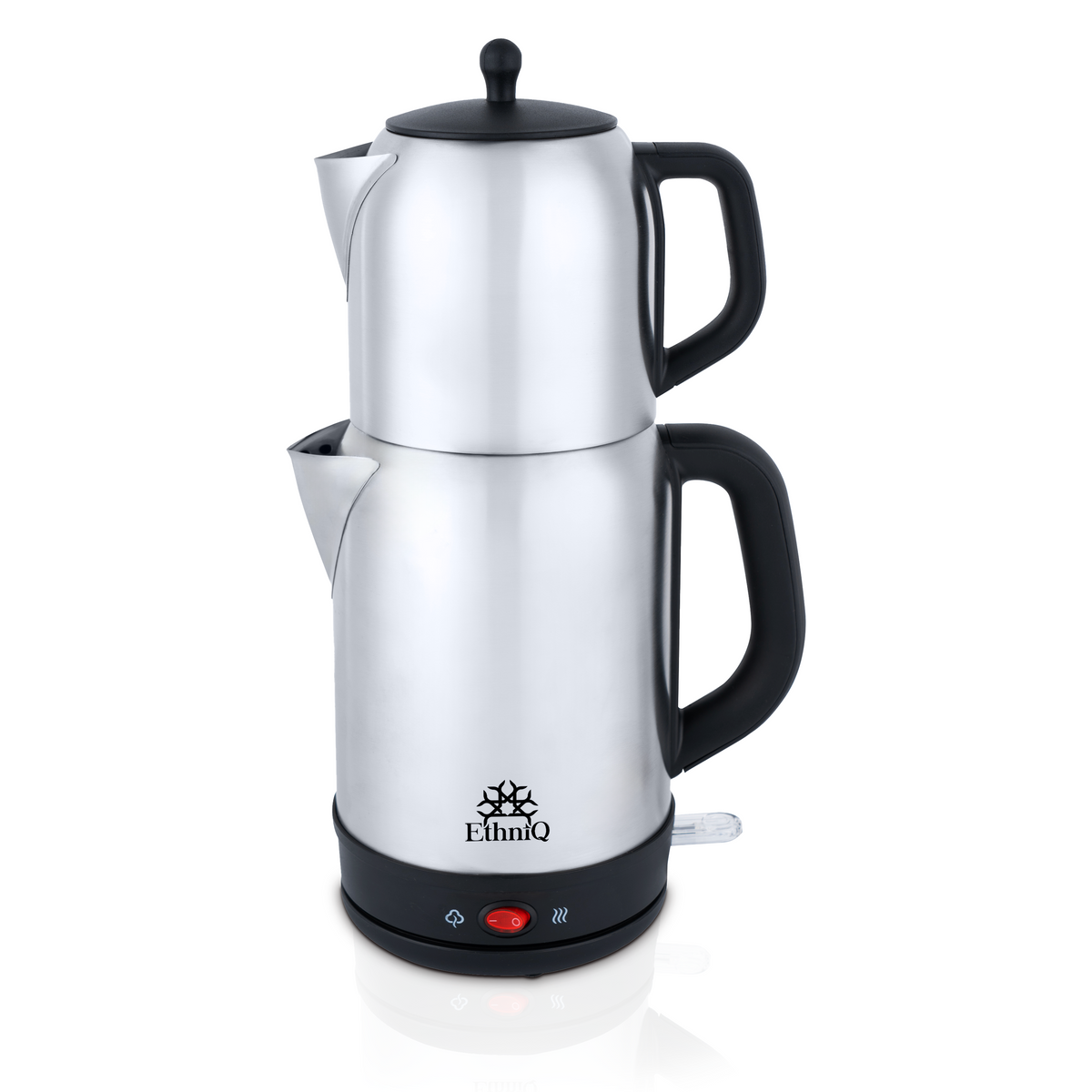 ETHNIQ TeaVibe Electric Turkish Tea Maker - Stainless Steel 120V Double Pot Kettle & Infuser