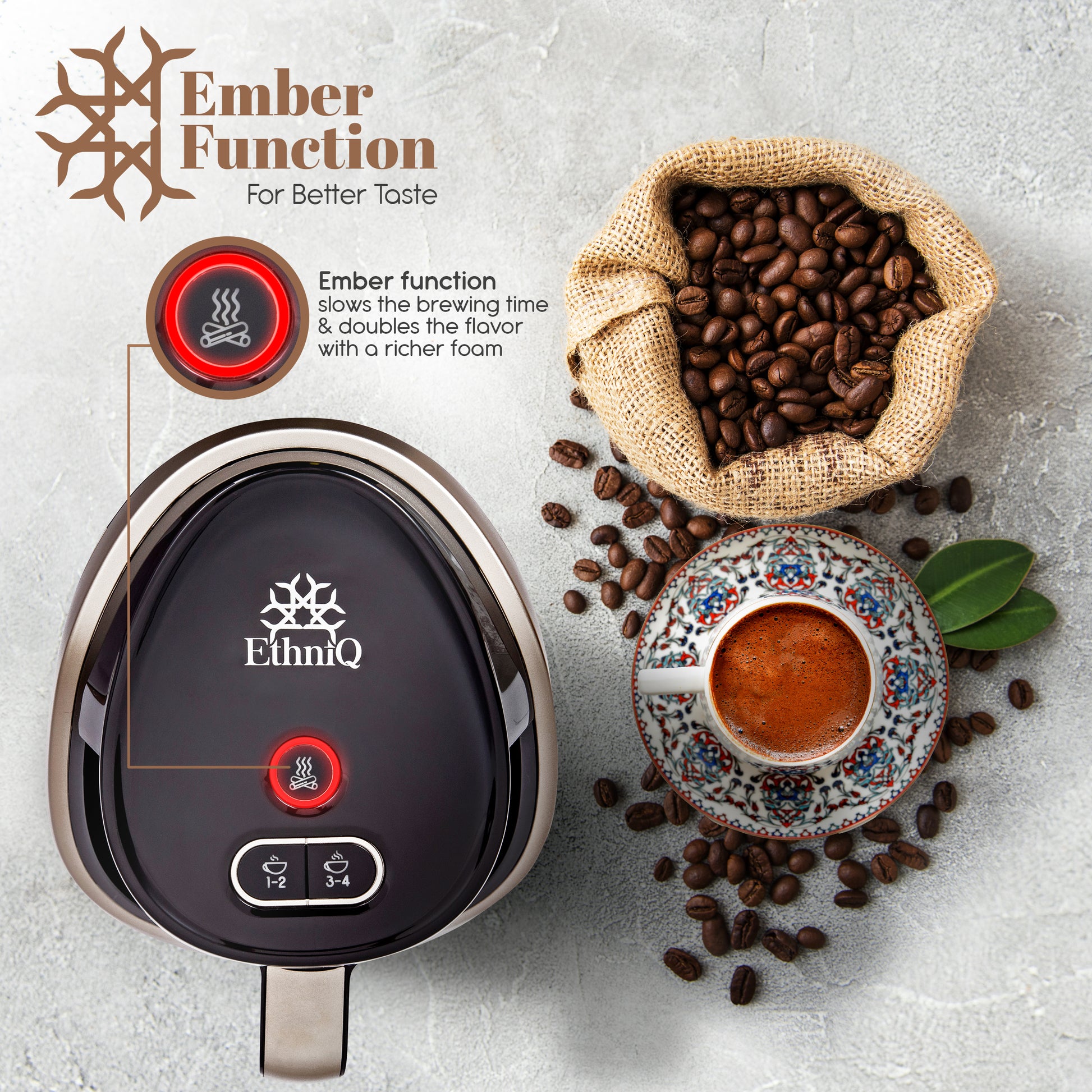 Saki Automatic Electric Turkish Coffee Maker with Cook Sense Technology,  Black, 1 Piece - Ralphs